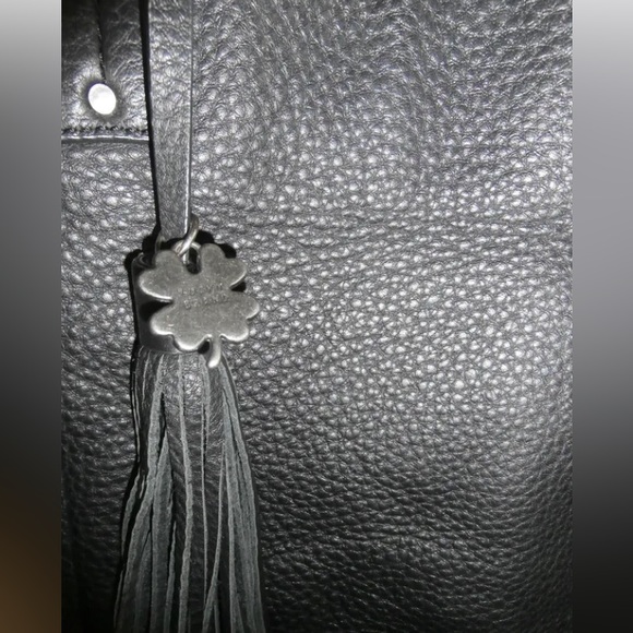 LUCKY BRAND Group Hayes Tote! BUTTERY SOFT PEBBLED LEATHER LARGE TRAVEL~BLACK - Picture 3 of 11